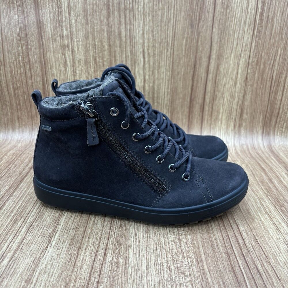 Ecco Soft 7 Tred GTX Womens‎ Size 6-6.5 Dark Brown Casual Hiking Leather Boots